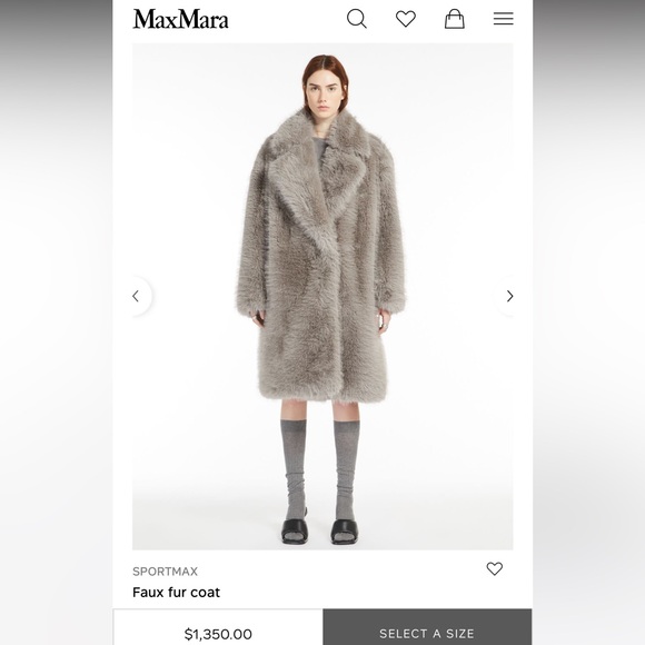 NewSeason NWT Sportmax by Max Mara Faux Fur Coat Gray Size: Small Fall/Winter - Picture 6 of 11